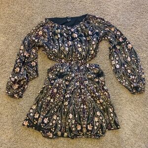 Forever 21 Black and Pink Floral Kids Dress